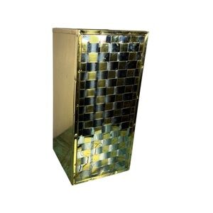 Brass Willy Rizzo Style Italian Mid Century Square Umbrella Stand 70s